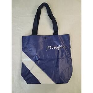 J. McLaughlin 2-Tone Blue & White Reusable Tote Bag – Medium 12x13x4